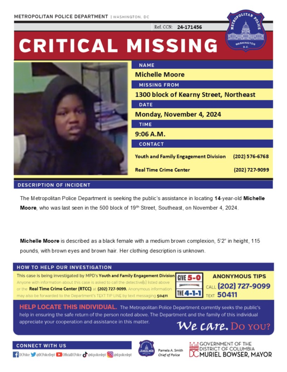 14-year-old girl urgently missing in D.C. 14-year-old girl urgently missing in D.C.